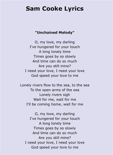 unchained melody lyrcs